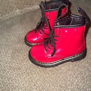 Kids Dr. Martens 1460 cosmic glitter boot in red